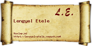 Lengyel Etele névjegykártya